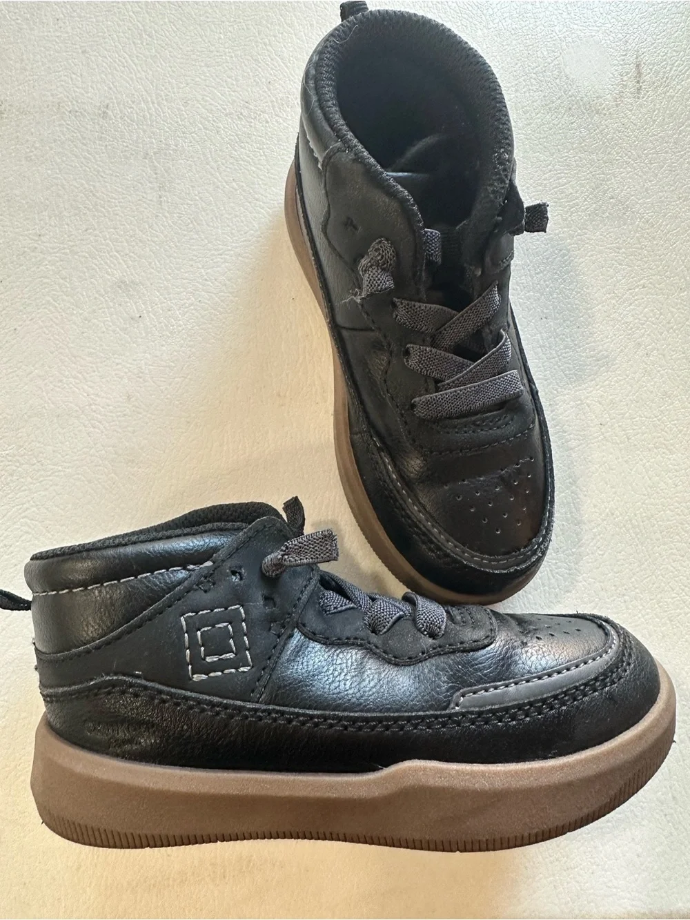 Osh Kosh Kids Black High-Top Sneakers with Gum Sole